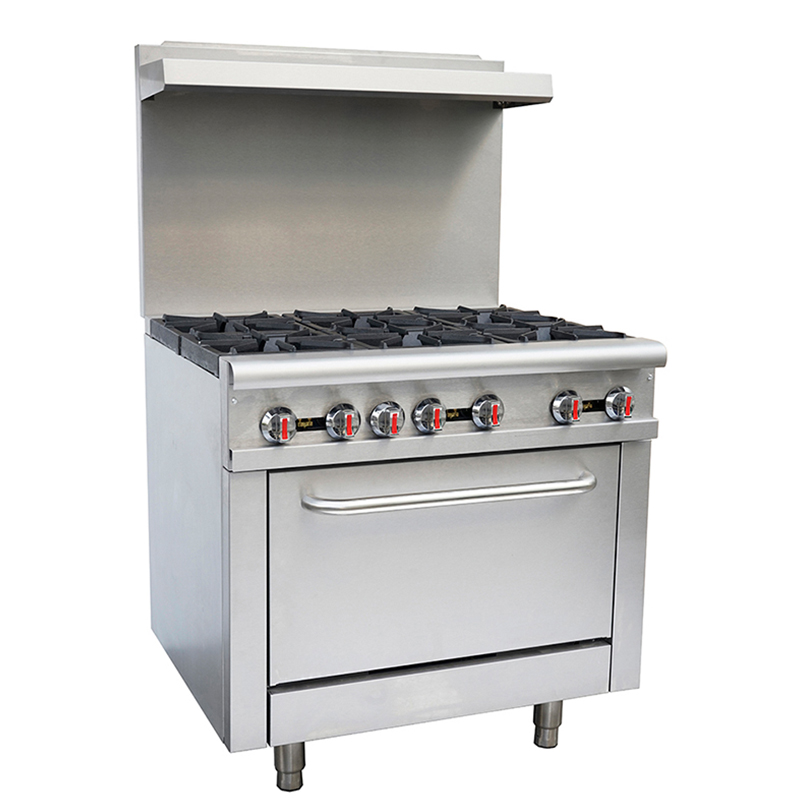 Commercial Gas 6 Burner Range With Standard Oven