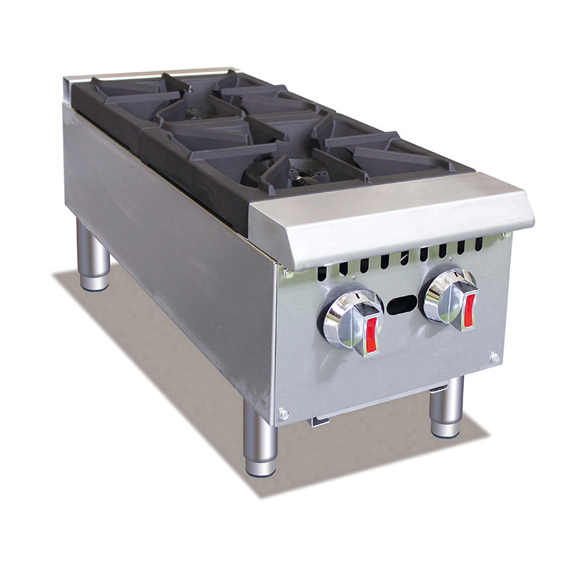 12" Commercial 2 Burner Gas Countertop Range